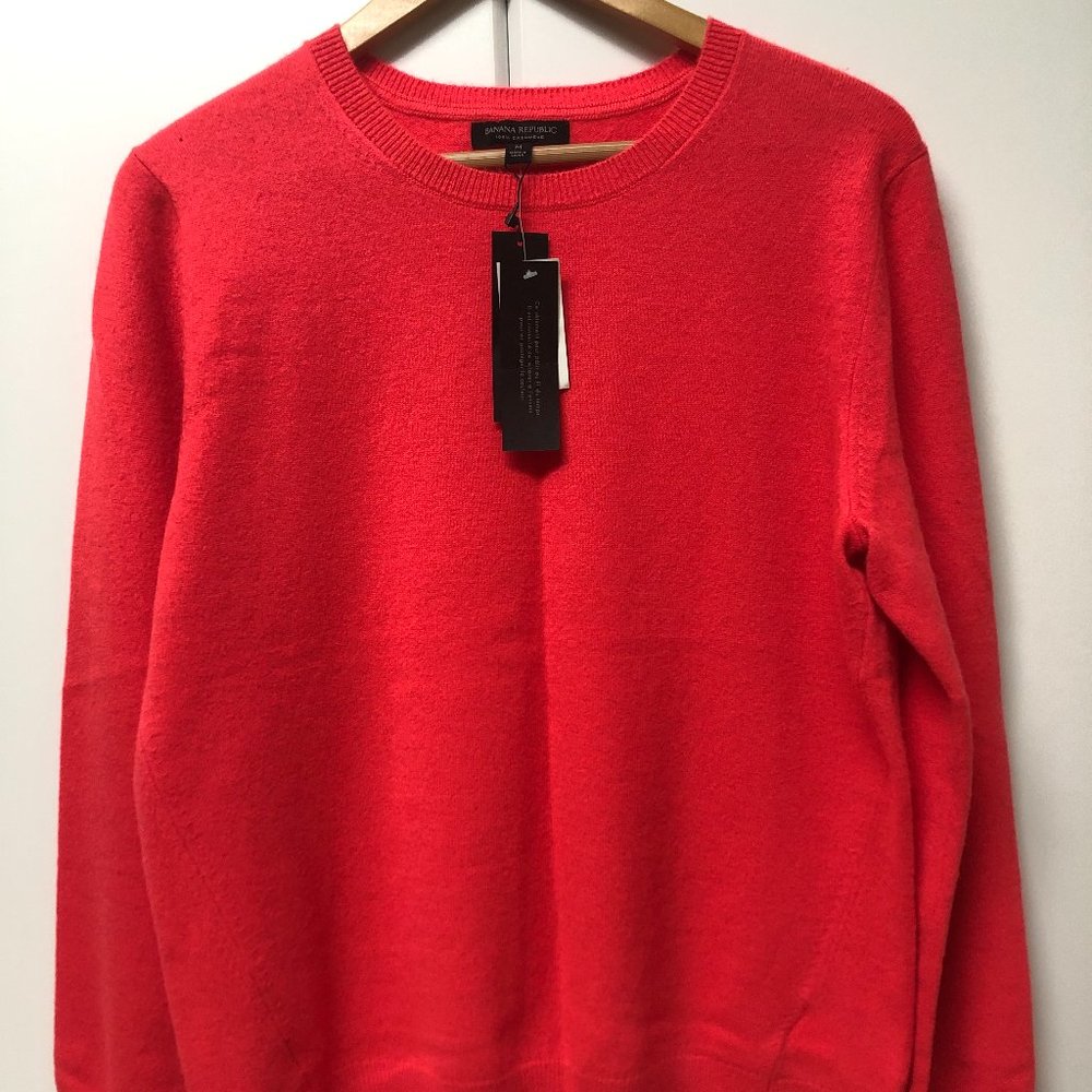 Banana Republic Cashmere Sweater, Vibrant Red, Size M